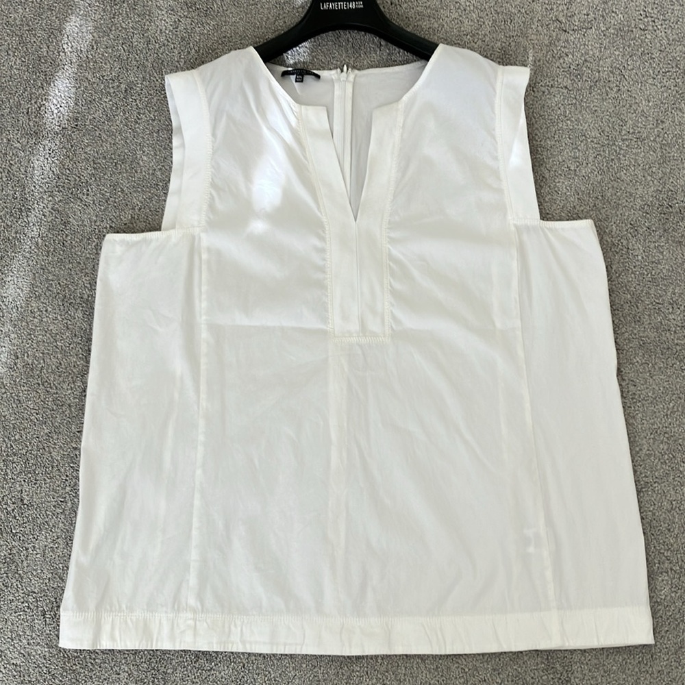 Lafayette 148 White Sleeveless Split-neck Top size XXL - Picture 2 of 11